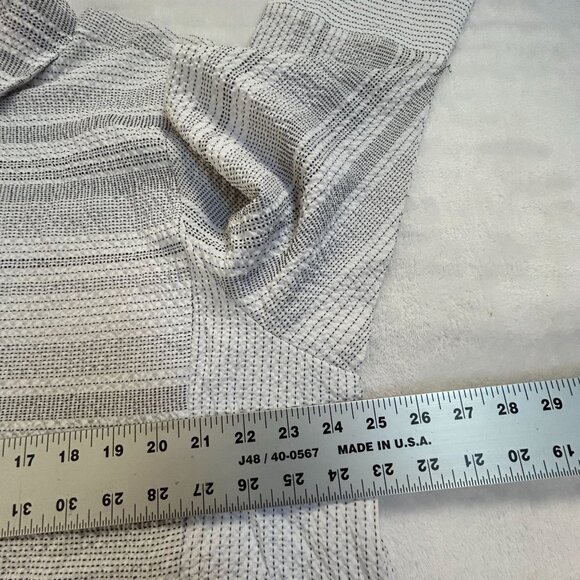 Habitat Womens White Black Striped Textured Button-Up Oversized Shirt Artsy Top - Picture 6 of 9